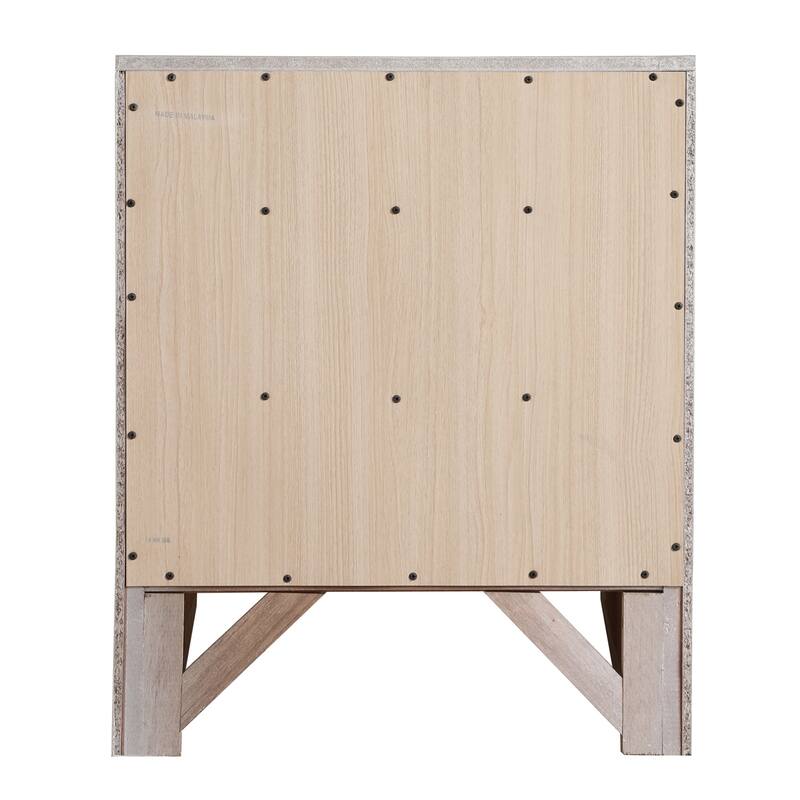 3-Drawer Silver Champagne Nightstand with Dovetail Front and Back, 28 Inch Classic Wooden Bedside Table