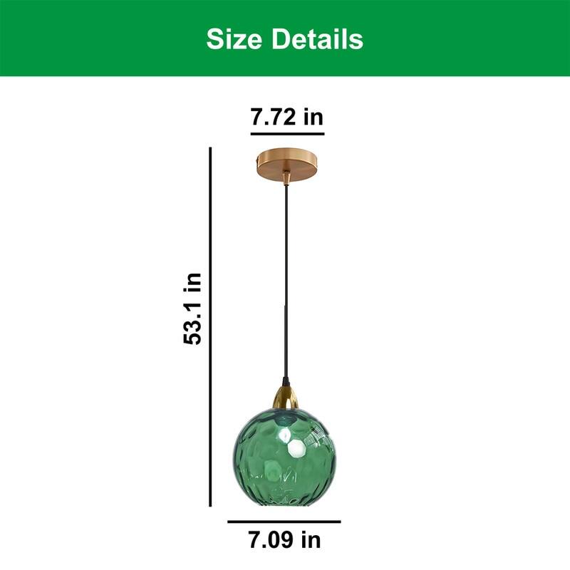 15CM/5.9’’ kitchen lights green hanging lamp glass, metal pendant light