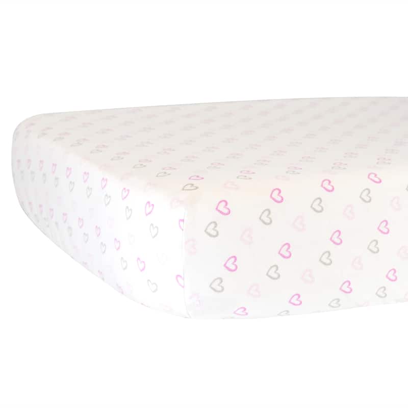 Hello Spud True Hearts Fitted Crib Sheet 52"x 28" x 9" Bed Bath
