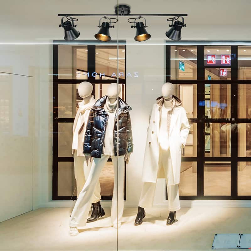 Track Lighting Fixtures Ceiling Track Light with Dimmable Adjustable Head - 4-Light