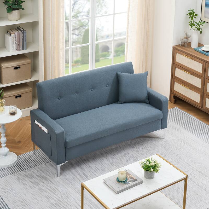 57-inch comfortable double sofa: With built-in storage function