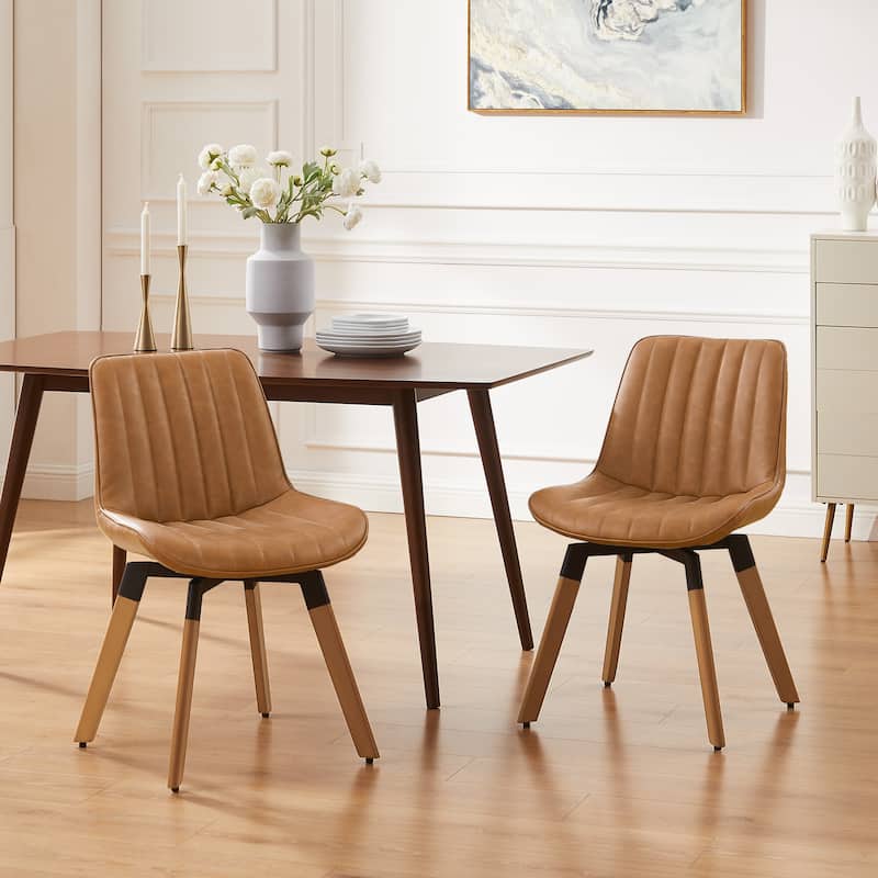 Art Leon Rustic Swivel Dining Chair (Set of 2)