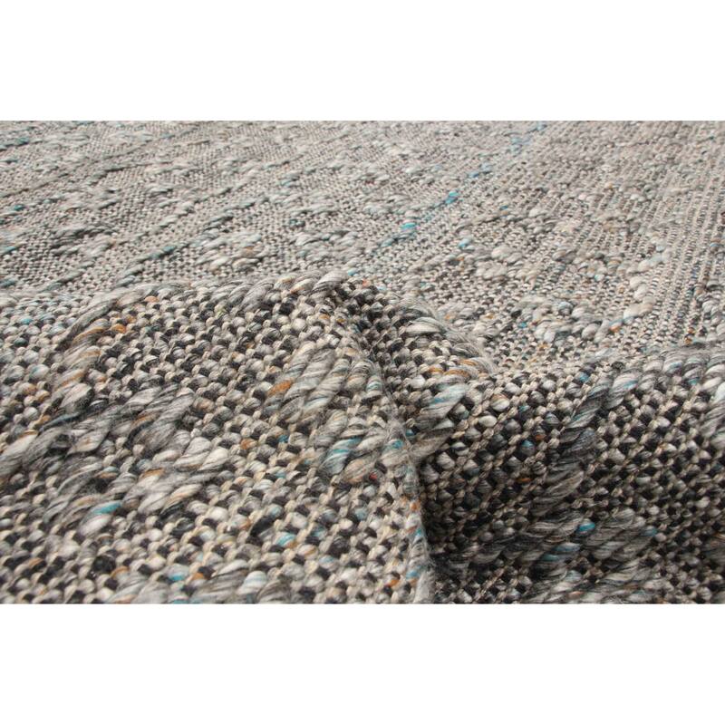 ECARPETGALLERY Braid weave Sienna Grey Wool Rug - 5'3 x 7'6