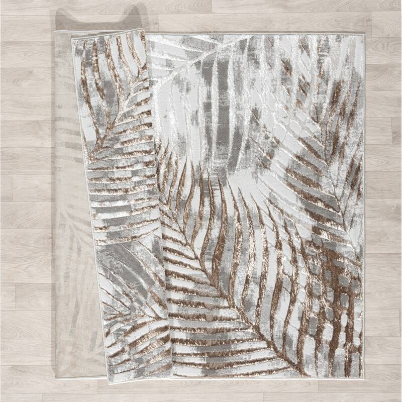 Empire Collection Brown/Gray Tropical Area Rug