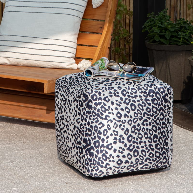 Jani Amur Indoor/Outdoor 18" x 18" Square Pouf Ottoman