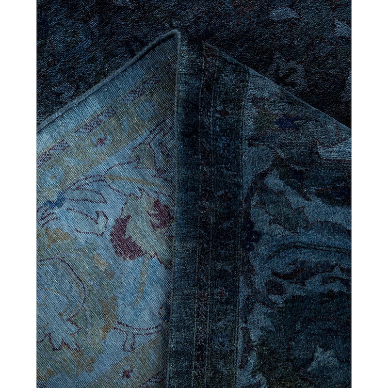 Overdyed One-of-a-Kind Hand-Knotted Area Rug - Blue - 6' 4" x 9' 5"