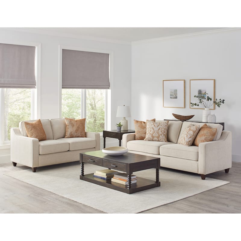 Mahaffey Beige 3-Piece Cushion Back Living Room Set