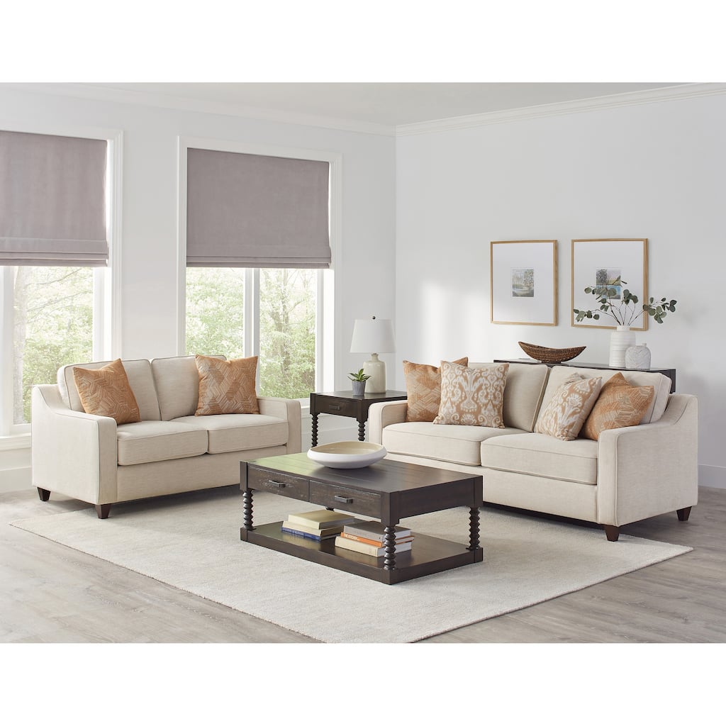 Mahaffey Beige 3-Piece Cushion Back Living Room Set