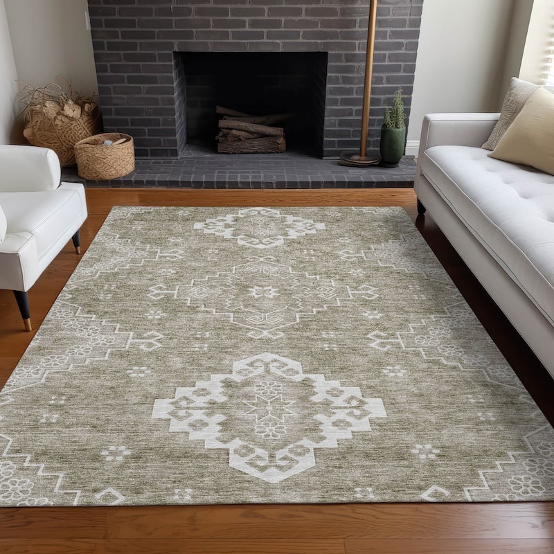 Premium Washable Super Soft Boho Global Mayfield Rug - Taupe - 8' x 10' - Rectangle