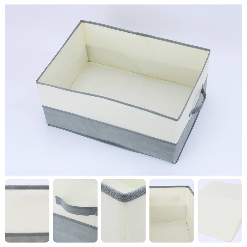 Fabric Storage Cube with Handles, 1 Pack Collapsible Storage Bin Basket for Shelves Closet Organizing Clothes - Grey - 20*14*9in