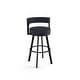 preview thumbnail 41 of 102, Amisco Browser Swivel Bar Stool Navy Blue Faux Leather / Black Metal