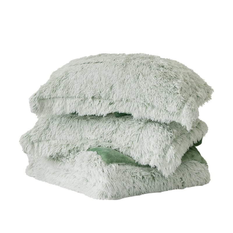 Intelligent Design Leena Shaggy Long Fur Comforter Mini Set