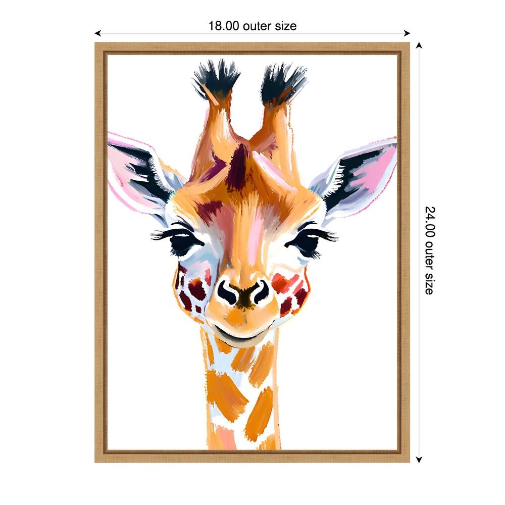 Giraffe by Ohkimiko Framed Canvas Wall Art