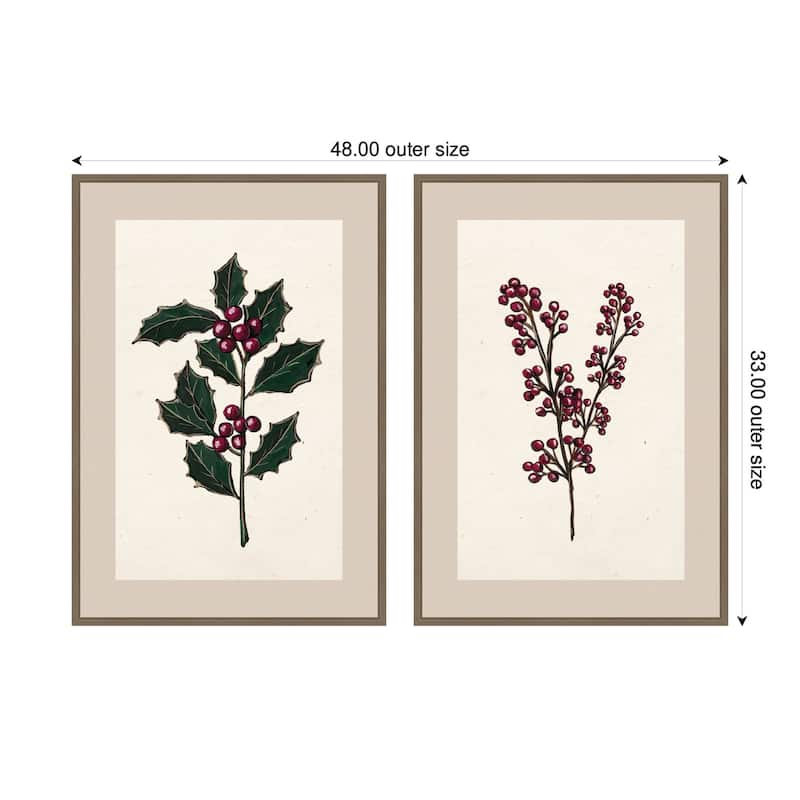 Kate and Laurel Sylvie Silver and Pine - 2 Piece Framed Canvas Art Set by Pam Vale