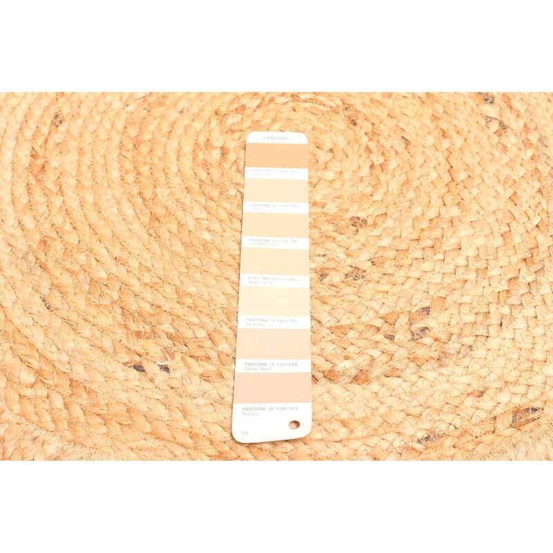 ECARPETGALLERY Braided Weave Palas Denizli Tan Jute Rug - 3'2 x 3'2