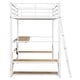 preview thumbnail 12 of 12, Twin Size Metal Loft Bed with Desk, Storage Shelves and Charging Station, Space-Saving Design for Kids and Teens, White