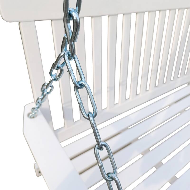 Front Porch Swing with Armrests, Wood Bench Swing with Hanging Chains,for Outdoor Patio ,Garden Yard, porch, backyard