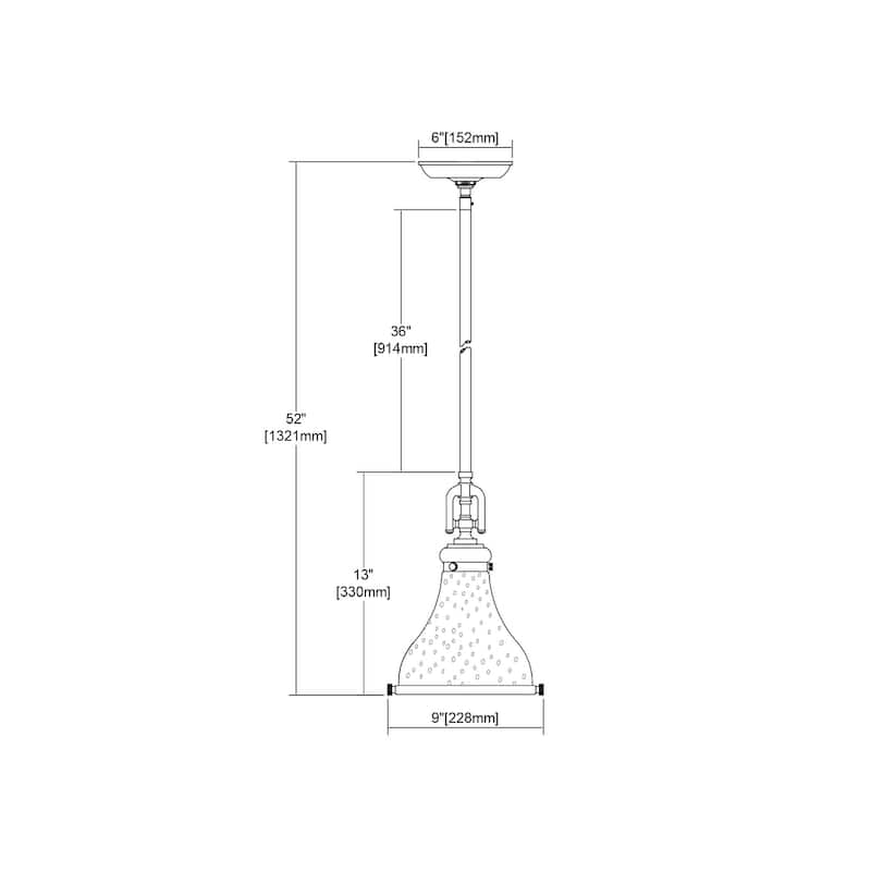 Elk Home Rutherford Oiled Bronze With Seedy Glass 1 Light Pendant