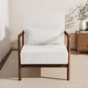 preview thumbnail 63 of 161, 25" W Mid Century Upholstered Wood Accent Chair with Pillow