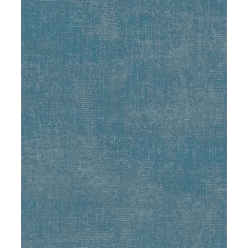Galerie Wallcoverings Atmosphere Metallic Linen Effect Non-woven Metallic Wallpaper Roll - 33 feet x 21 inches - Turquoise
