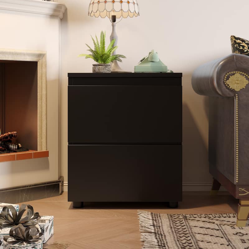 Modern 2-drawer Nightstand for Home Storage Chest End Table