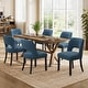 preview thumbnail 31 of 62, Set of 2/4/6 Modern Fabric Upholstered Dining Room Chair Kitchen Chairs with Wood legs Set of 6 - Dark Blue