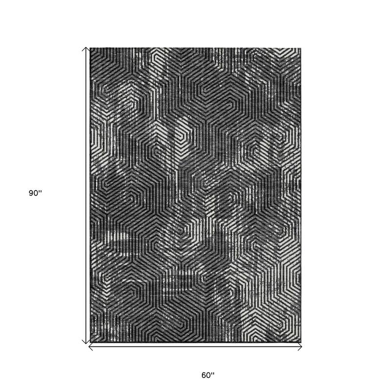 HomeRoots Geometric Transitional Rectangle Outdoor Rug