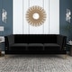 preview thumbnail 4 of 31, Contemporary Flared Arm Tufted Velvet Sofa with Gold Trim Legs Black