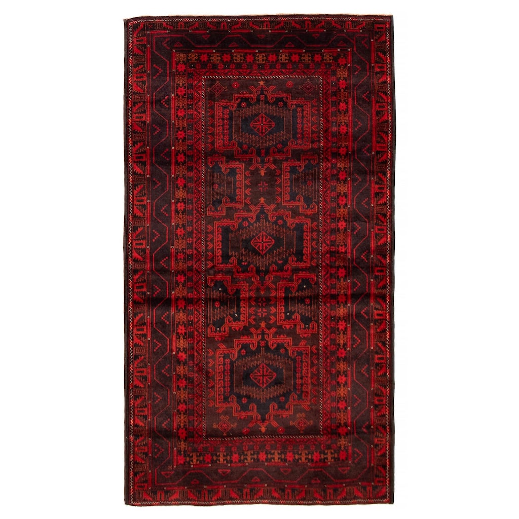 Teimani Red Rug 4'2" x 7'7" - 4'2 x 7'7