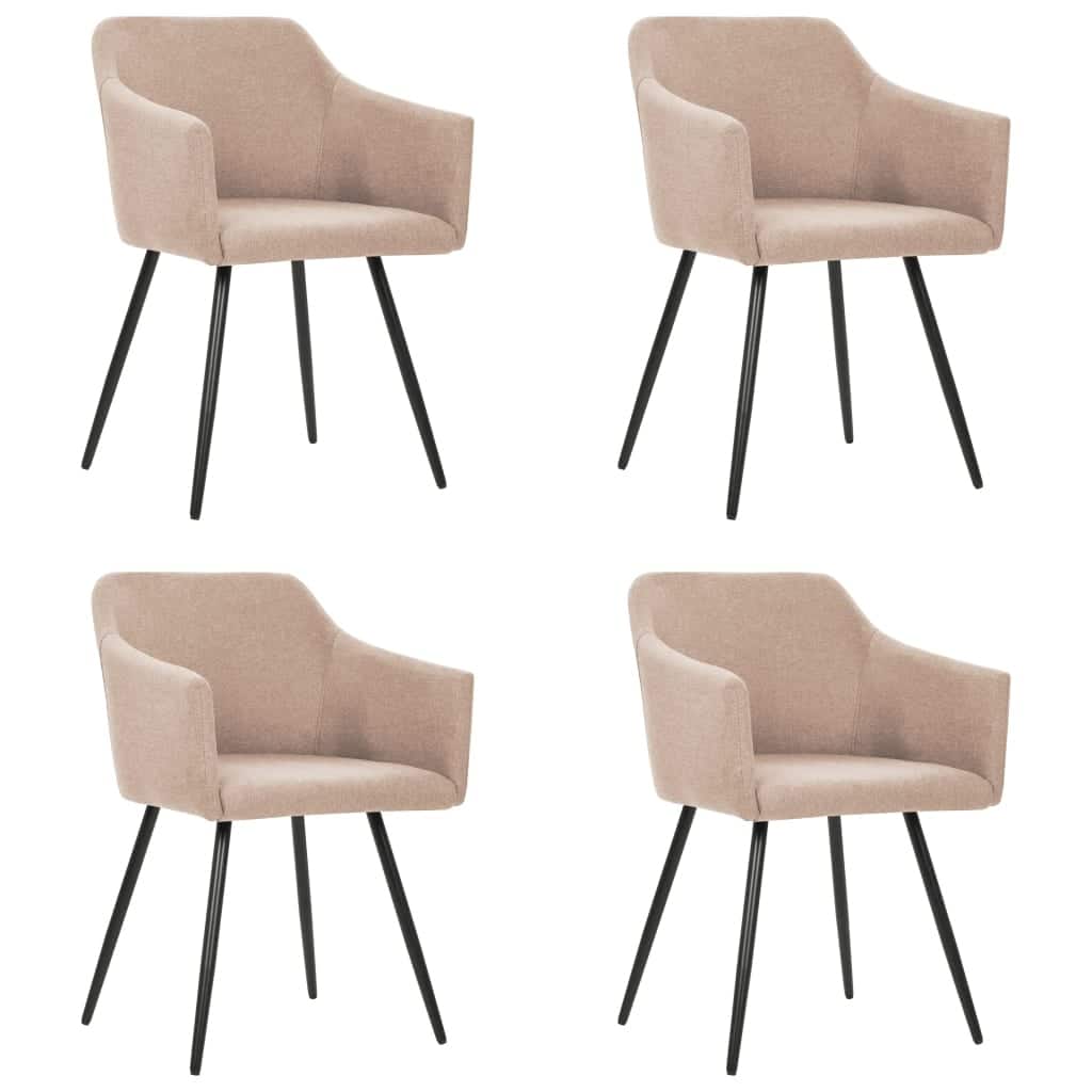 vidaXL Dining Chairs 4 pcs Taupe Fabric - 21.3" x 24.4" x 31.5"