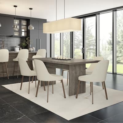 Amisco Jeffrey Table and Harper Chairs 7-Pieces Dining Set