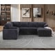 preview thumbnail 3 of 19, Modern Corduroy Sectional With Storage Chaise Lounge