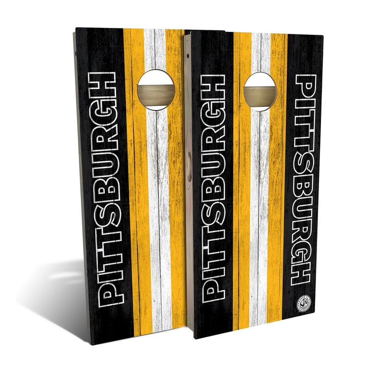 Pittsburgh Football Outdoor Cornhole Board Set - Backyard 2x4 - NO Accessories