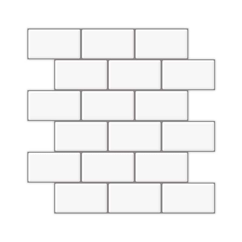Art3d 10-sheet Subway Tiles Peel and Stick Backsplash for kitchen（thicker design）
