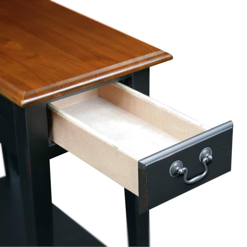 Leick Home One Drawer Swing Arm Lamp Side Table with Shelf