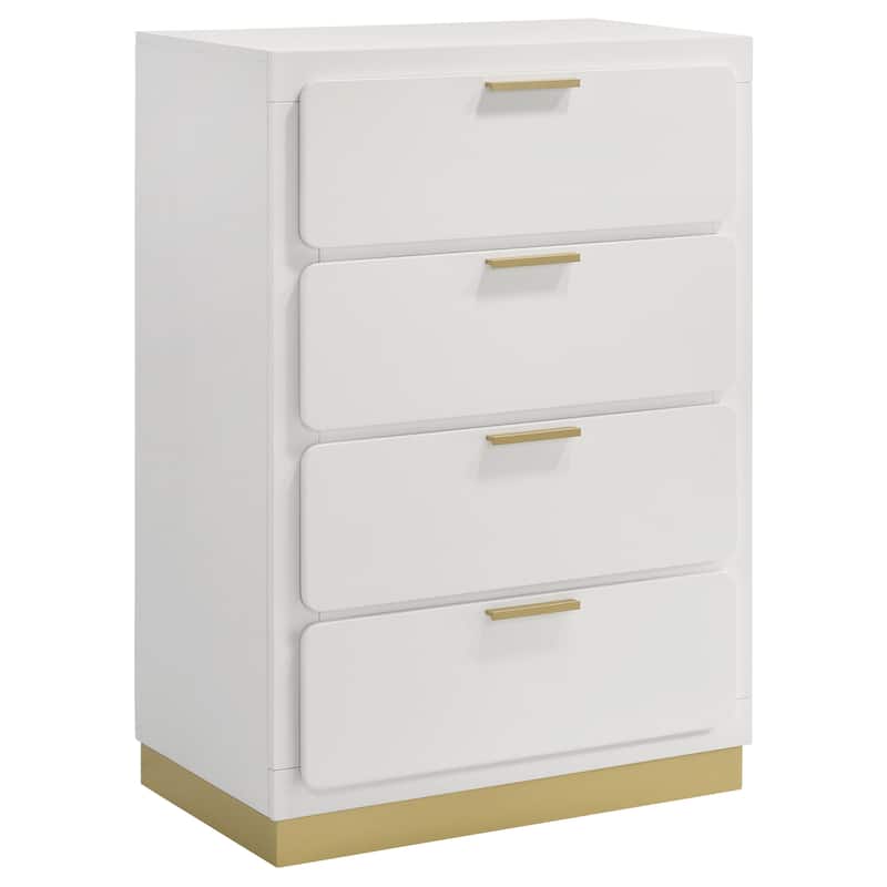 Caraway Contemporary Wood 4-drawer Bedroom Chest - White