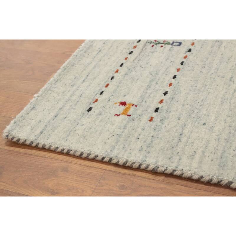 Hand Knotted Oriental 100% Wool Carpet Tribal Animal Pictorial Beige & Ivories Gabbeh Area Rug - 6' 0'' X 4' 1''