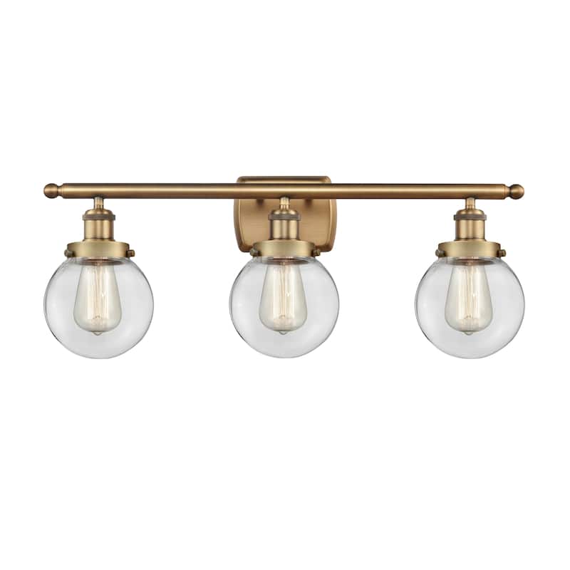 Innovations Lighting Ballston Urban Beacon - 3 Light 26" Bath Vanity Light - Clear/Brushed Brass Finish