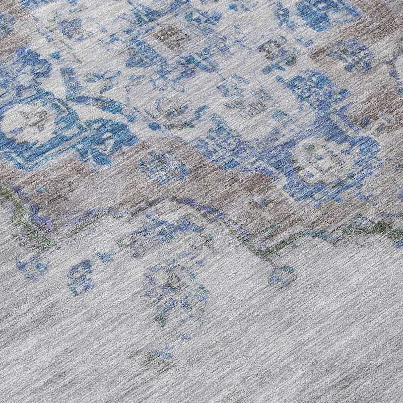 Machine Washable Indoor/ Outdoor Traditional Tabriz Chantille Rug