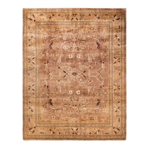Overton Eclectic One-of-a-Kind Hand-Knotted Area Rug - Yellow, 8' 2" x 10' 4" - 8' 2" x 10' 4"