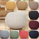 AANNY Designs Lychee Knitted Cotton Round Pouf Ottoman