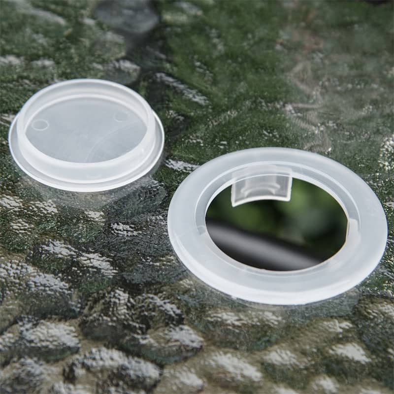 4 Piece Patio Table and Chair Set with Folding Chairs and Umbrella