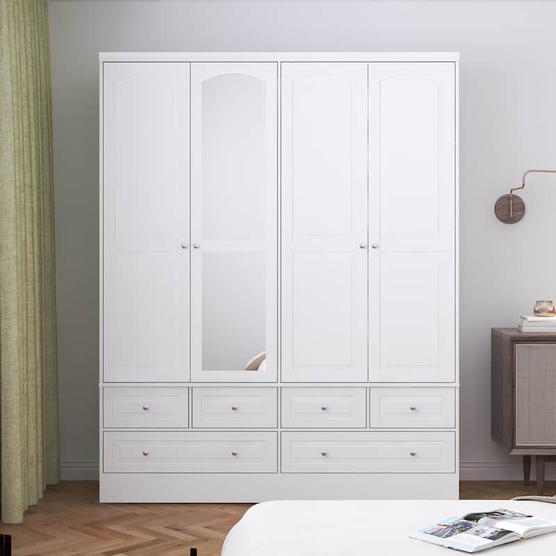 78.7"H Combo Twin Wardrobe Set Elegance Meets Utility Armoires Closet