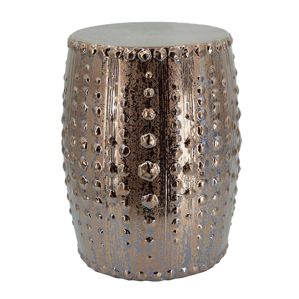 Weathered Style Ceramic Garden Stool - 18" - Bronze