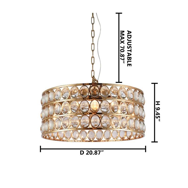 6-Light Gold Chandelier With Clear Glass Balls