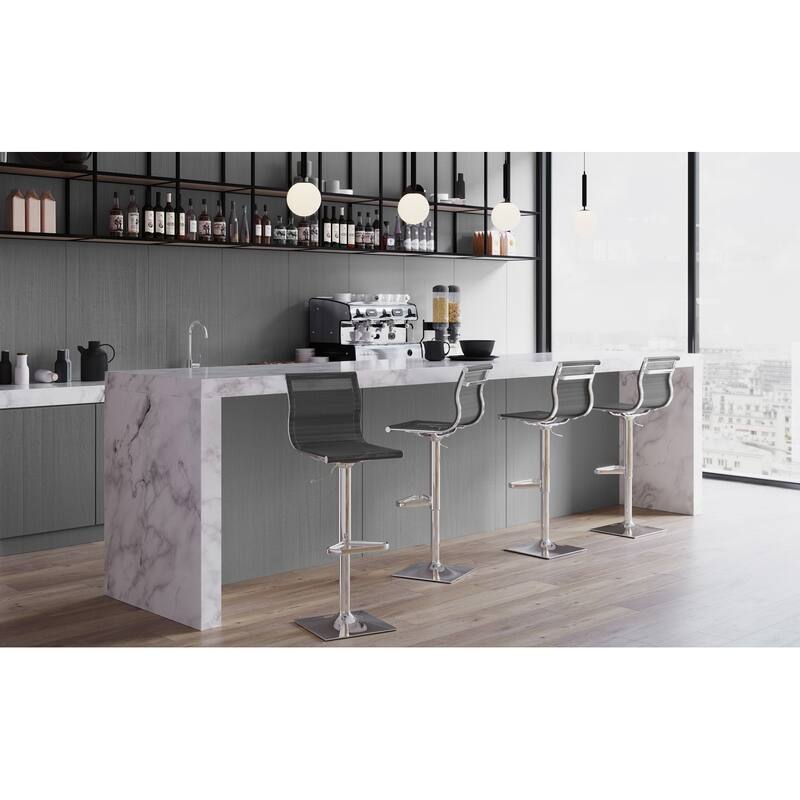 Porch & Den Bixby Adjustable Mesh Bar Stool - N/A