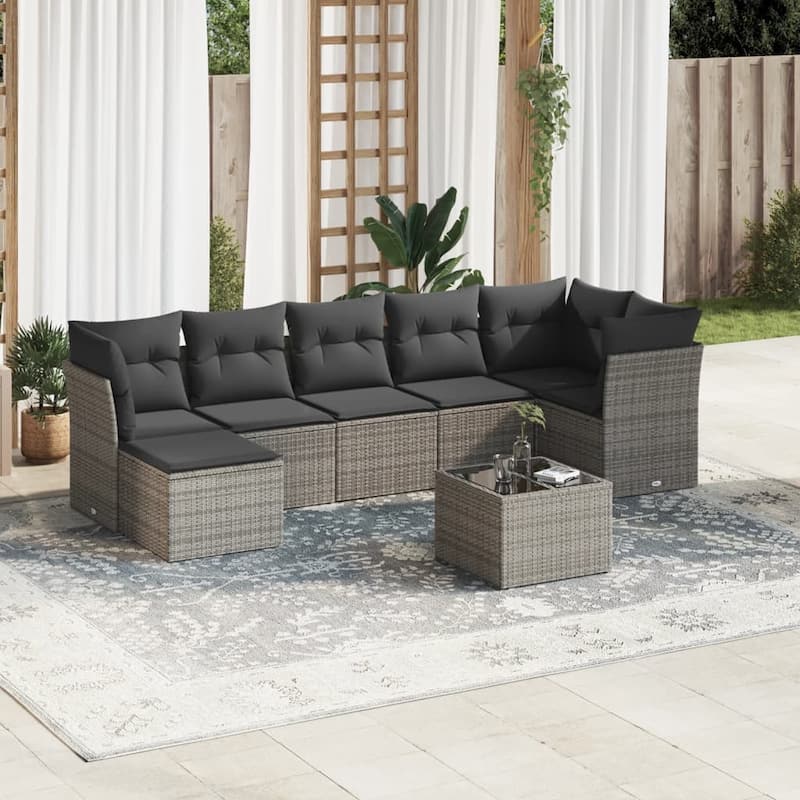 vidaXL Garden Sofa Set Grey - 21.7 x 21.7 x 14.6