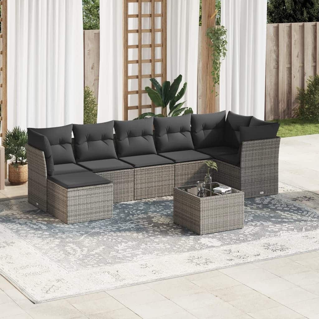 vidaXL Garden Sofa Set Grey - 21.7 x 21.7 x 14.6