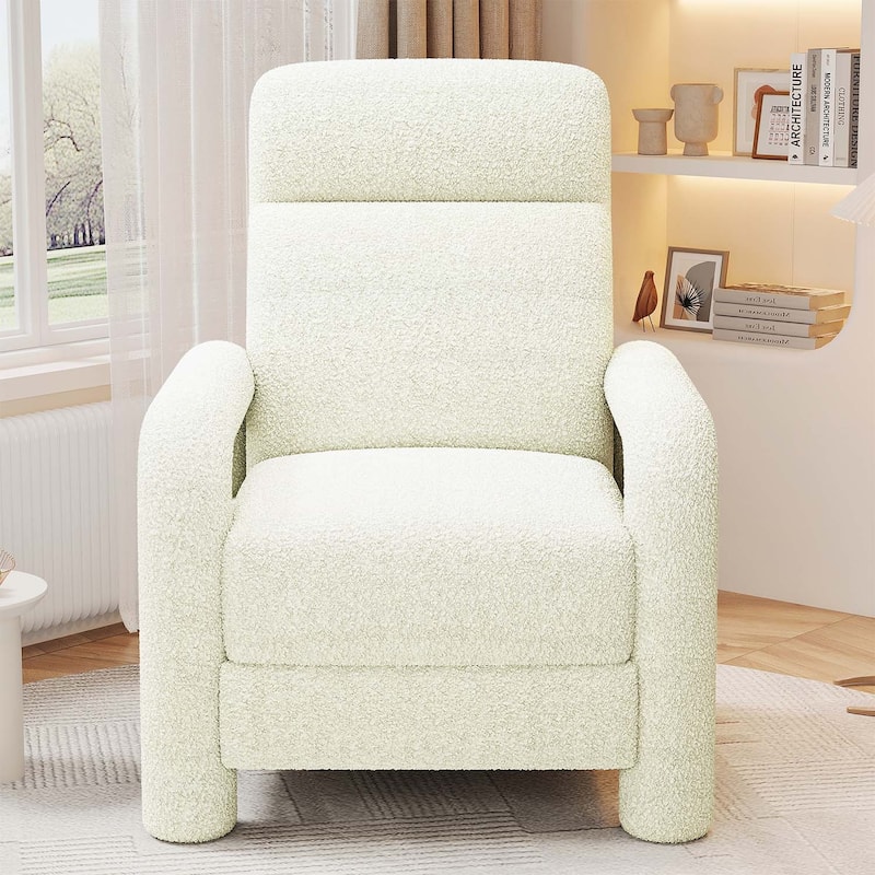 Upholstery Recliner Armchair with Adjustable Backrest, for Living Room Comfort - Beige