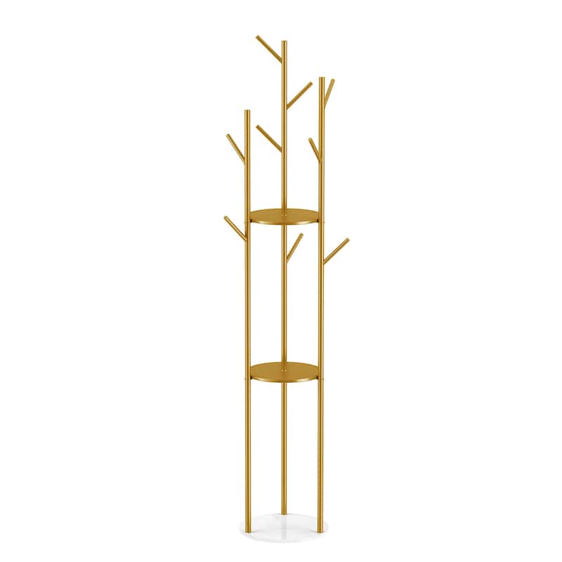 Freestanding Coat Rack Stand with Slate Base